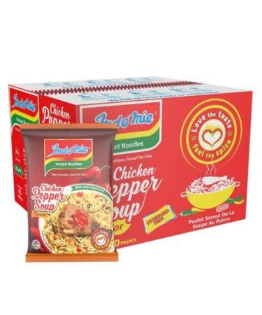 Blue Mountain Peak Indomie Instant Noodles Chicken Pepper Soup 100g Box of 40 - Product of Nigeria