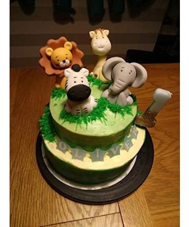 Personalised Zebra Cake Topper - Edible Jungle Animal Birthday Decoration with an Edible Glue - Baby Shower Party Supplies - Buy Online on SooperMarket.com
