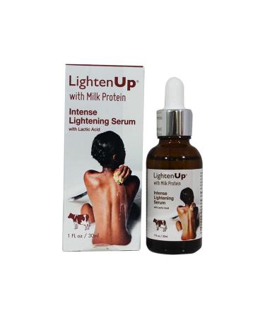 LightenUp  Lactic Acid Serum - 1 fl / oz / 30 ml - Helps to Fade Dark Spots on: Face  Knees  Elbows