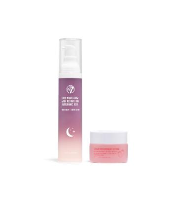 W7 Good Night Kit - Essential Glow Moisturiser & Lip Mask Gift Set - Retinol Vitamin E & Aloe For Evening Routine & Sweet Dreams