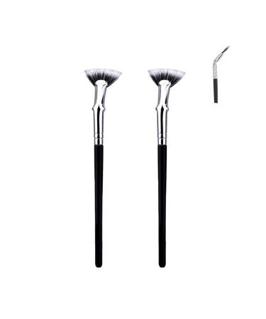 Dolly Mascara Fan Brush, Dolly Mascara Fan Brush Anjoize, Bent Lash Fan Brush 730, Angled Fan-shaped Eyelash Brush, Eyelash Eyebrow Brush Mascara Brush Lash Separator (2Pcs)