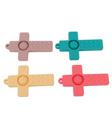 4Pcs Silicone Baby Teether Toy - Infant Teething Relief for Sore Gums | Chew Toys for Comfort - Buy Online on SooperMarket.com