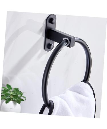 OSALADI 2pcs Ring Punch Hanging Holder Home Rack Aluminum Round Bathroom Space for Black Towel - Buy Online on SooperMarket.com