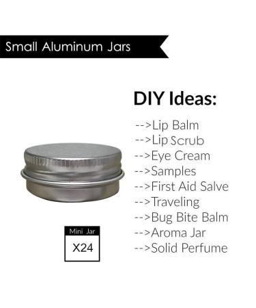 JOYWEE Aluminum Tin Jars 24 Pack.5 Oz/15ml - Empty Cosmetic Metal Tins for Candle, Lip Balm, Salve, Makeup - Screw Cap Lid, Round Pot Container - Buy Online on SooperMarket.com