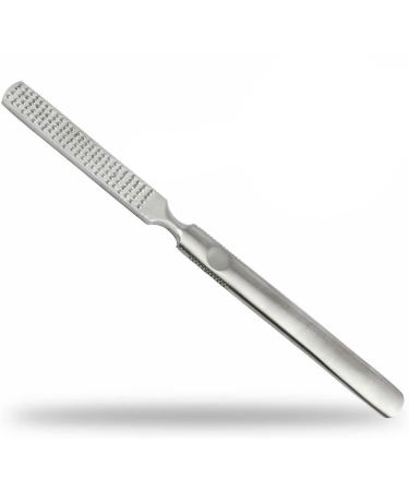 Foot rasp Foot File and Callus Remover (7 inch) Foot Care Pedicure Metal Surface Tool to Remove Hard Skin  Can be Used on Both Wet and Dry feet  Surgical Grade Stainless Steel File by Krisp Beauty