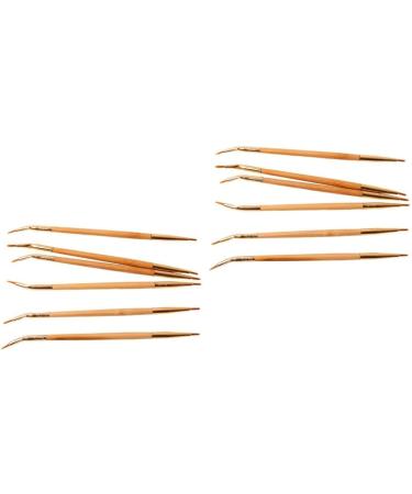 KALLORY 2 Pcs Eyeliner Bamboo Brush Straight Bent Angled Brush Cosmetic Double Head - Buy Online on SooperMarket.com