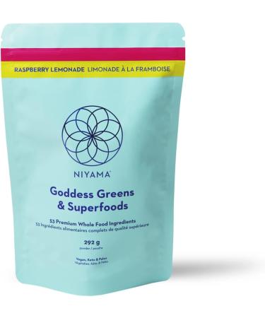 Organic Greens Superfood Powder Niyama Goddess Greens and Superfoods | Antioxidant Rich & Supports Gut Health | Natural Raspberry Lemonade Flavour (30 servings) - Buy Online on SooperMarket.com