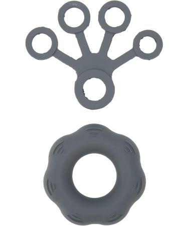 Finger Exerciser Soft Lightweight Silicone Grip Strengthener Washable Flexible for Weak Hands (Dark Grey) - Buy Online on SooperMarket.com