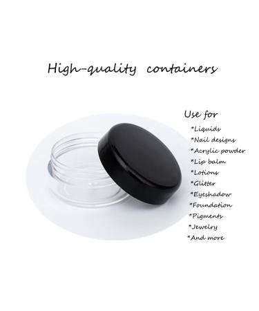 3g Cosmetic Sample Jars with Lids - 50pcs Empty Makeup Containers BPA-Free Black - 50 Count - Buy Online on SooperMarket.com