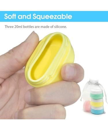 6 Pack Leakproof Silicone Travel Jars 0.67oz - Travel Size Containers for Toiletries - Hard Sealed Lids for Face, Hand, Body Cream - 6 Pieces - Buy Online on SooperMarket.com
