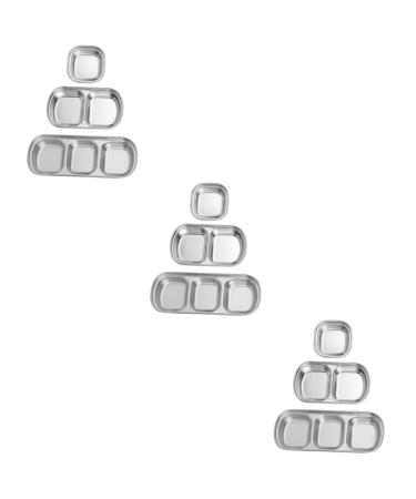 MAGICLULU Dining Tableware 9 Pcs Seasoning Dish Japan 304 Stainless Steel Household Seasoning Plate 20x8cmx3pcs As Shownx3pcs