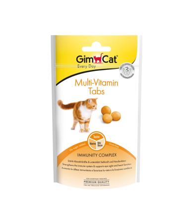 GimCat Multi-Vitamin Tabs - Functional cat snacks that promote the immune system heart and eyes - 8-pack (8 x 40 g)