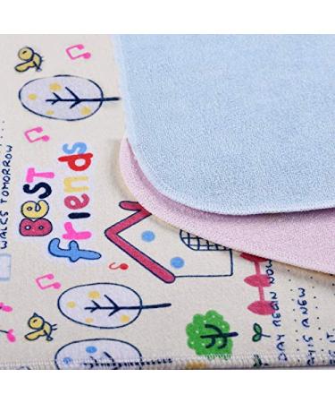 Wrinkle Pad Washable Cotton Bamboo Fiber Diaper Liners - Breathable Waterproof Reusable Mats 4-Pack (11.8x18in) - Yellow Series - Buy Online on SooperMarket.com