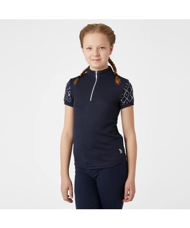 HORZE Fia Kids' Short Sleeve Equestrian Riding Shirt - Peacoat Dark Blue, Small - Buy Online on SooperMarket.com