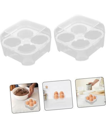 Fridge Egg Container 2pcs Box 4 Grid Egg Storage Box Plastic Pallet Empty Egg Carton re-usable - Buy Online on SooperMarket.com