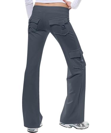 YMUQEIGH Women Baggy Cargo Pants Y2k Hippie Streetwear Low Waist Joggers - Medium Dark Gray - Buy Online on SooperMarket.com