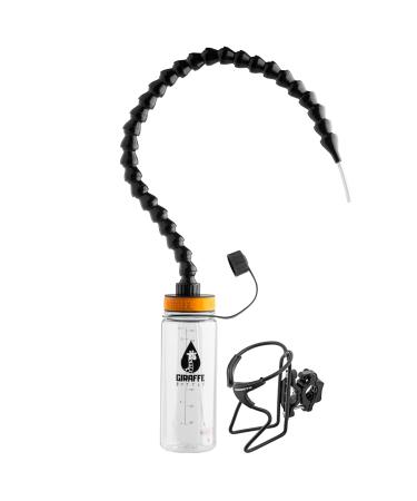 Giraffe Bottle Tower Hands Free Drinking System  Clear Tritan Bottle  with Round Tube Mounted Bottle Holder (Length 25 in / 63 cm) 25 Inch / 63 cm 7 Piece Set