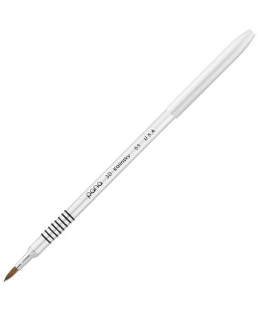 PANA 3D Kolinsky Acrylic Nail Art Sculpture Brush with Silver Metal Non-Slip Grip Handle for Manicures 3D Nail Art Flower Designs (Size #5) Size 5 Aluminum Silver