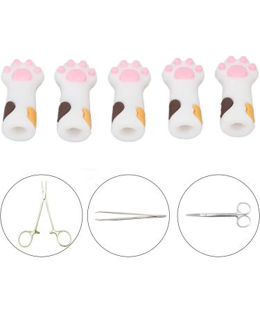 Silicone Cuticle Trimmer Protector Cuticle Scissors Cover Protector Cat Paw Shape Lightweight for Toenails (White) - Buy Online on SooperMarket.com