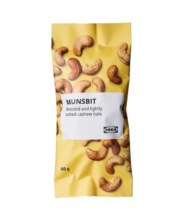 MUNSBIT Lightly Salted Roasted Cashews - Crunchy and Flavorful 60g Pack for Nut Lovers