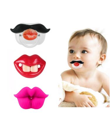 Cute Gentleman Mustache Design Funny Pacifier Set for Newborns and Toddlers - Buy Online on SooperMarket.com