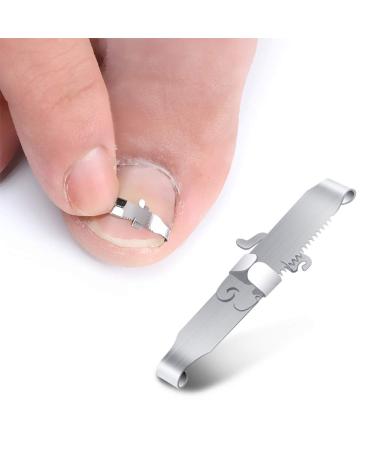 Bezox 2PCs ingrown toenail tools nail correction buckle and lifter for paronychie treatment-surgical stainless steel (size: 37-40)