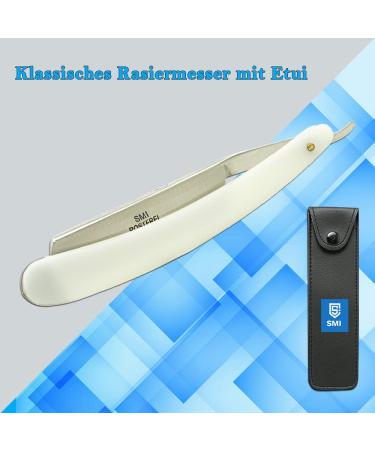 SMI Traditional Razor for Men - Barber & Beard Shaving Knife with Case (Fixed Blade 1203) | Premium Shaving Kit - Buy Online on SooperMarket.com