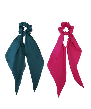 GETACOTA 10 Pieces Hair Scrunchies Bowknot Satin Chiffon Ribbon Elastics - Vintage Ponytail Holder Ties for Women - Buy Online on SooperMarket.com