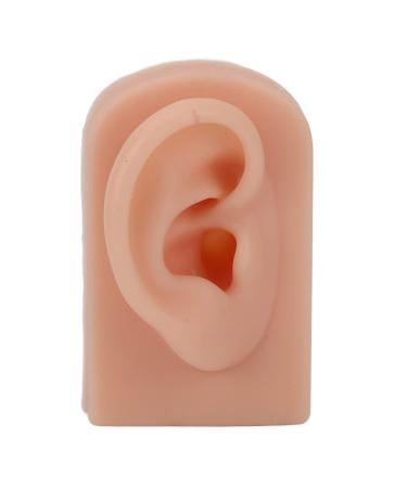 Silicone ear model soft flexible right ear model reusable human ear model for ear piercing training and the display of earrings (dark skin color)