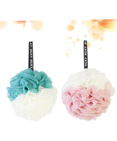 Angoily Shower Ball Mesh Sponge - 2pcs Large Bath Pouf for Women | International Shipping Available - Buy Online on SooperMarket.com