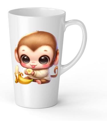 White Ceramic Baby Monkey Mug - Large 483 ml Perfect for Hot Chocolate or Milk Fun and Easy to Use - Buy Online on SooperMarket.com
