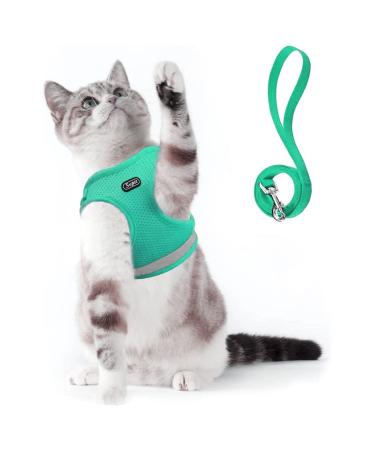Supet cat dishes Breakfast Cat lines with dishes for cats soft cats vest with leash for kitten dogs chihuahua (l lime green) l (breast size: 38-43 cm)