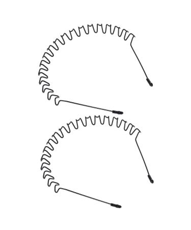 WLLHYF Metal Headbands for Men 2 Pcs Fashion Non-Slip Elastic Women Big Wave Hairbands Nonslip Hoop for Outdoor Sports Surf Casual Spring Unisex Headwear Accessories