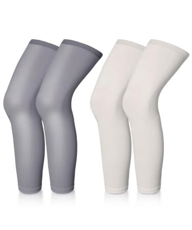 YuffQopc 2 pairs of knee Sleeves compression leg gulp compression pulp compression leg gorges knee compression calf compression stockings 2 gray 2 skin color