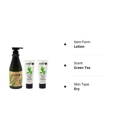 CODI Green Tea Lotion - 3-Piece Set for Women and Men - Refreshing Green Tea Body and Hand Lotion - Fast-Absorbing Formula - 1 x 750ml Bottle + 2 x 100ml Tubes - Buy Online on SooperMarket.com