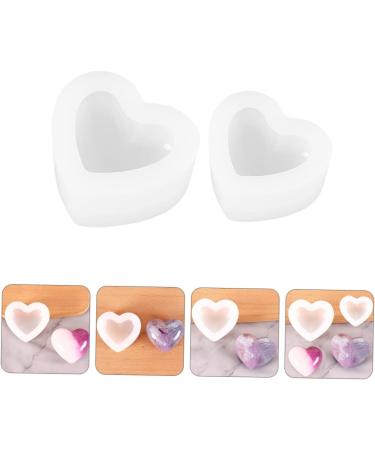 STOBOK 2pcs Love Mold Fondant Molds Silicone Soap Molds Heart Shape Silicone Heart De para Gelatinas Resin Silicone Molds Soap Silicone Molds Cake Heart-Shaped White Listing Silica Gel White 7.9x6.5cm - Buy Online on SooperMarket.com