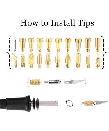 NB Blues 30W Wood Burning Kit with 22 Tips, 10 Stencils & Wood Chips - Professional Adjustable Leather/Wood Burning Tool Set - Buy Online on SooperMarket.com