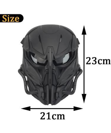 Adjustable Airsoft Skull Full Face Mask for Outdoor Sports & CS Cosplay Tactical - Black - Buy Online on SooperMarket.com