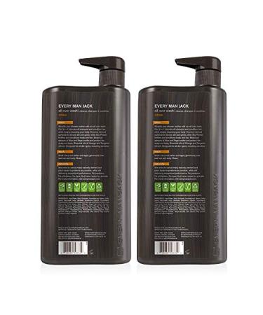 Every Man Jack Mens 3-in-1 All Over Wash for Skin and Hair - Twin Pack | Soy Proteins, Aloe & Citrus Scent - Buy Online on SooperMarket.com