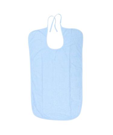 Adult Bib Skin-friendly Soft Waterproof Waterproof Bib Eating for(Light blue 50 * 90)