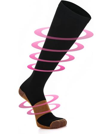 Weekend Peninsula Compression Stockings for Men & Women - 5 Pair Knee Socks for Sports Travel & Pregnancy - Medical Compression L-XL in Black & Brown - Buy Online on SooperMarket.com