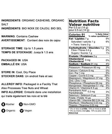 Organic Dry Roasted Whole Cashews with Himalayan Salt 2 lbs - Vegan, Non-GMO, Kosher, High Protein Snack - Buy Online on SooperMarket.com