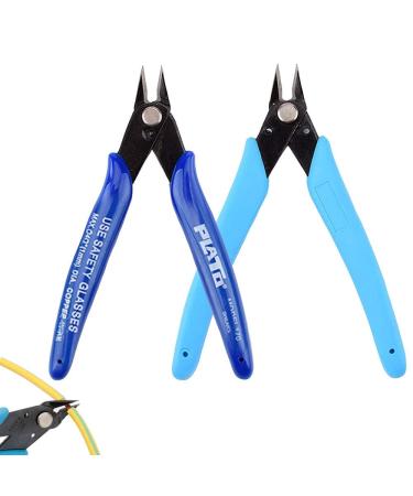 Flush Cutters Side Cutters Wire Cutters Electrical Wire Snips Cable Cutter Side Cutters Precision Pliers Snips for Jewelry Craft DIY Coil Making Model-Making Cutting 2PCS