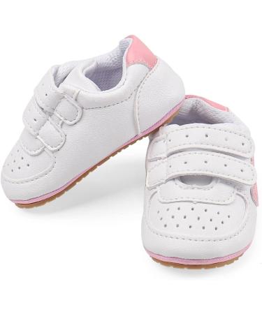 Cheerful Mario Baby First Walking Shoes - Soft PU Leather Anti-Slip Sole (3-6 Months, Pink) - Buy Online on SooperMarket.com