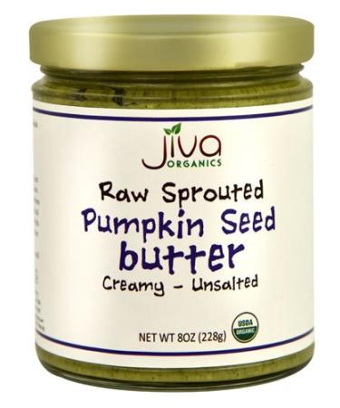 Jiva Organics  Raw Sprouted Pumpkin Seed Butter Creamy - Unsalted 8 oz (228 g)