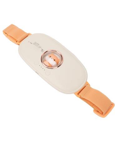 Heated Uterus Belt 4 Levels Heated High Frequency Vibration Heated Waist Belt for Women During Menstruation (White)