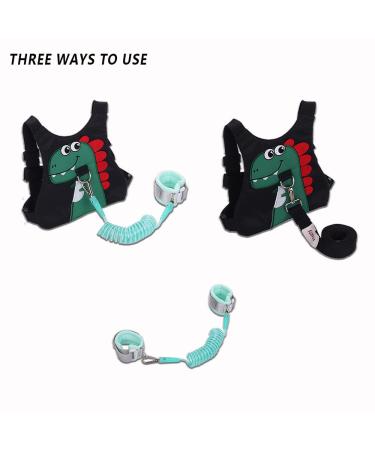 Black Dinosaur Toddler Leash and Baby Anti Lost Wrist Link for Kids Safety Walking Harness - Travel Essential for Girls/Boys - Buy Online on SooperMarket.com