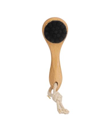 Manual Facial Cleansing Brush Blackhead Removal Long Wooden Handle Ultra Soft Strap Exfoliating Manual Facial Scrubber Brush for Sensitive Skin for Home