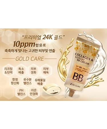 3W Clinic Collagen & Luxury Gold BB Cream SPF50+ - Korean BB Cream 50ml | Best Moisturizer & Sun Protection for Radiant Skin - Buy Online on SooperMarket.com