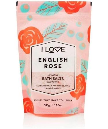 I Love English Rose Scented Bath Salts | 99% Naturally Derived | Vegan-Friendly | 500G | Silky Smooth Skin - Buy Online on SooperMarket.com